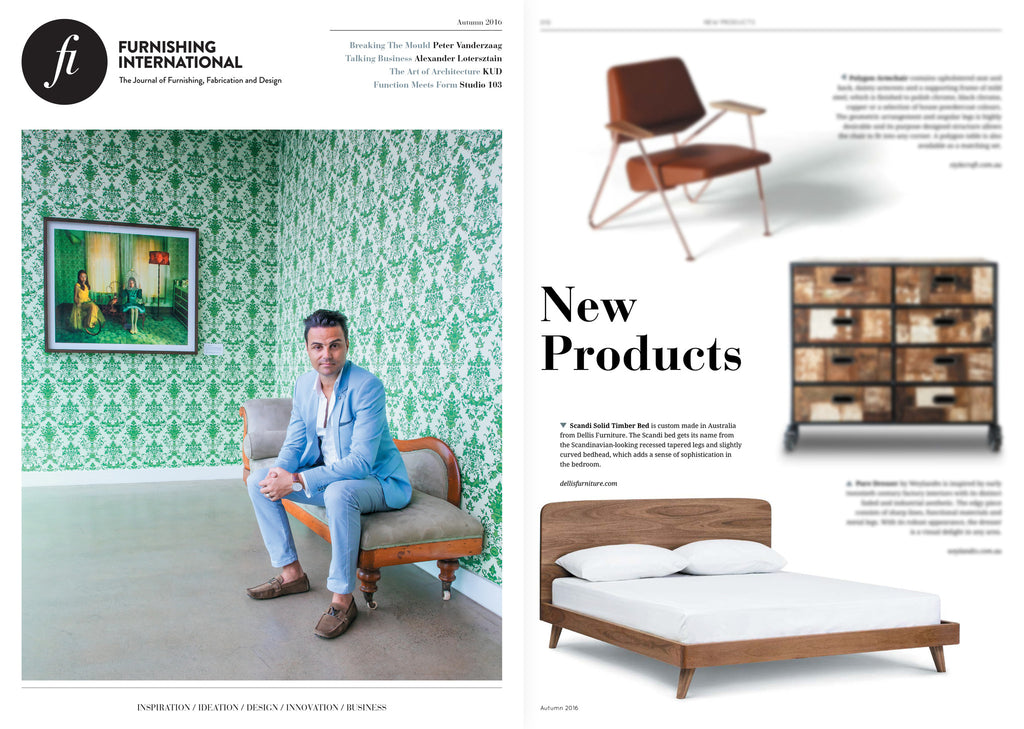 Dellis Furniture 'Scandi' Bed featured in Furnishing International Magazine