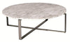 White Marble Round Coffee Table - Dellis Furniture  - 1