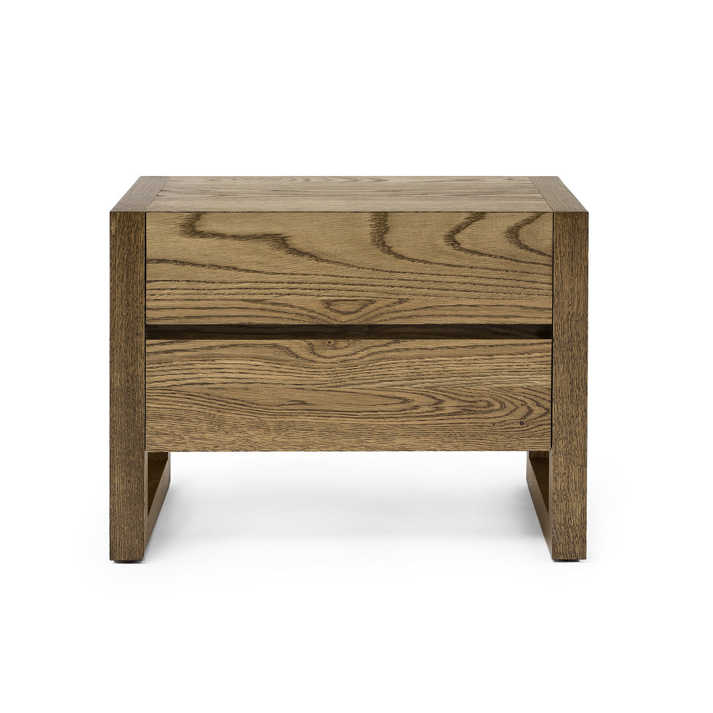 Loopy Bedside Table - Dellis Furniture 2 Drawers / Tasmanian Oak / Clear Lacquer - 2