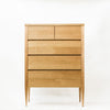 Deco Chest of Drawers - Dellis Furniture 5 Drawer Split Top Tallboy 900X480X1255 / American Oak / Clear Lacquer - 1